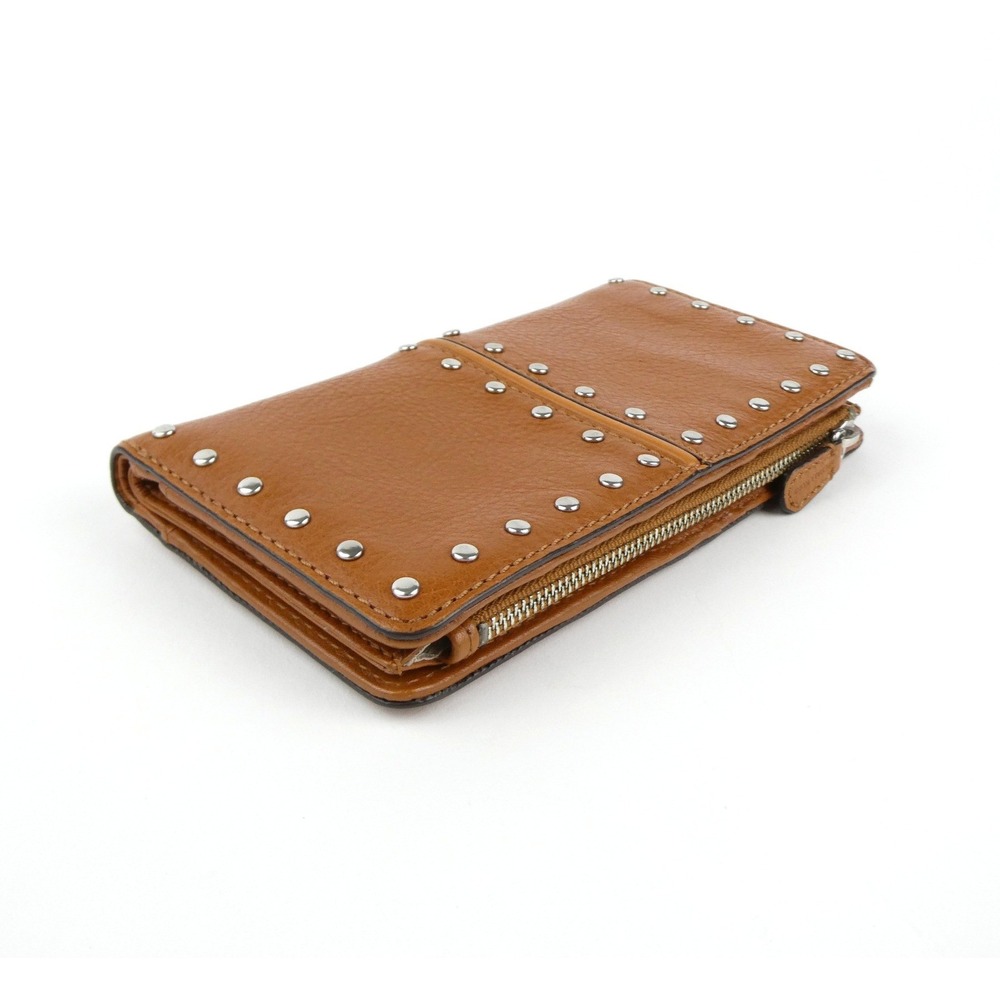 Michael Kors Tan Leather Rivets Bifold Wallet - Picture 3 of 15